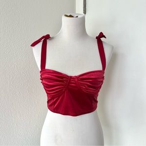 Garage Red Velvet Bustier